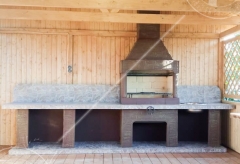 Печь № 22 — Печь барбекю с печью под казан, мойкой и рабочим столом