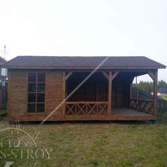 Беседка с хозблоком 4х8 м