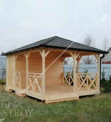 Прямоугольная беседка с хозблоком 4х6м