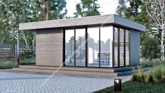 Большой панорамный офис для дачи 4,3х5,3м