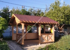 Двухскатная беседка для сада 4х4 м