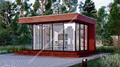 Панорамный офис для дачи 4х5м