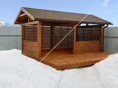 Прямоугольная двухскатная беседка 3х5м