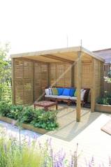 Беседка для дачи в стиле лофт