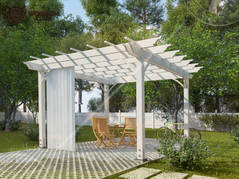 Квадратная открытая парковая беседка №43