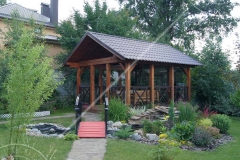 Летняя прямоугольная беседка из клееного бруса