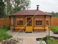 Шестигранная финская беседка из блок хауса 3,6х5