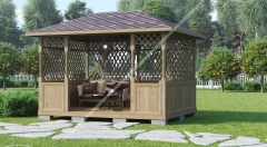 Прямоугольная беседка с резными элементами Зависть соседа
