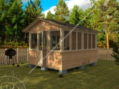 Застекленная беседка 3х4м