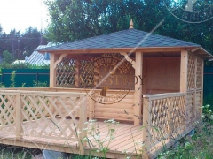 Беседка с террасой № 69 размер 3 х 6 м