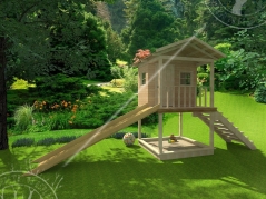 Детская горка с домиком