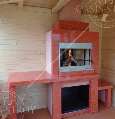 Мангал со столом консолью