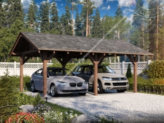 Двухскатный деревянный навес №86