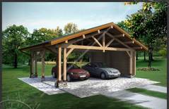 Двухскатный деревянный навес №3