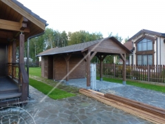 Двухскатный деревянный навес №81