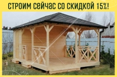 Прямоугольная беседка с хозблоком 4х6м