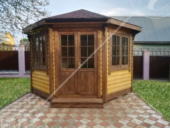 Финская беседка под барбекю из блок хауса