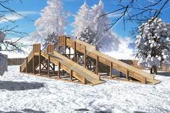 Зимняя деревянная горка для катания Арктика