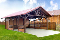 Двухскатный деревянный навес №51