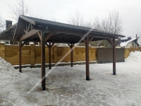 Квадратный деревянный навес 6х6м, фото 2