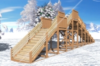 Зимняя деревянная горка Ледяная фантазия 3м, фото 3