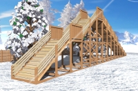 Зимняя деревянная горка для катания Ледяная фантазия 4м, фото 3