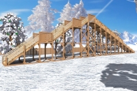 Зимняя игровая деревянная горка Ледяная фантазия 5м, фото 2