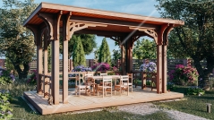 Открытая беседка в стиле модерн 3х5м