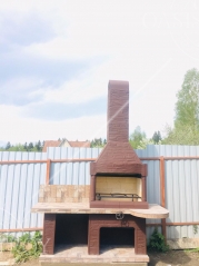 Печь № 14А — Печь барбекю с рабочим столом (фактура под кирпич)