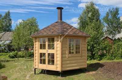 Гриль-домик финский №8 Д=3 м (с куполом и дымоходом в комплекте)