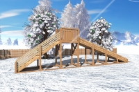 Зимняя игровая деревянная горка Снежинка 2м, фото 2