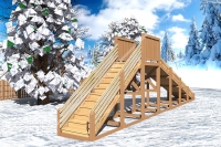 Зимняя игровая деревянная горка Снежинка 2м, фото 3