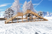 Зимняя деревянная горка Снежинка 3м, фото 3