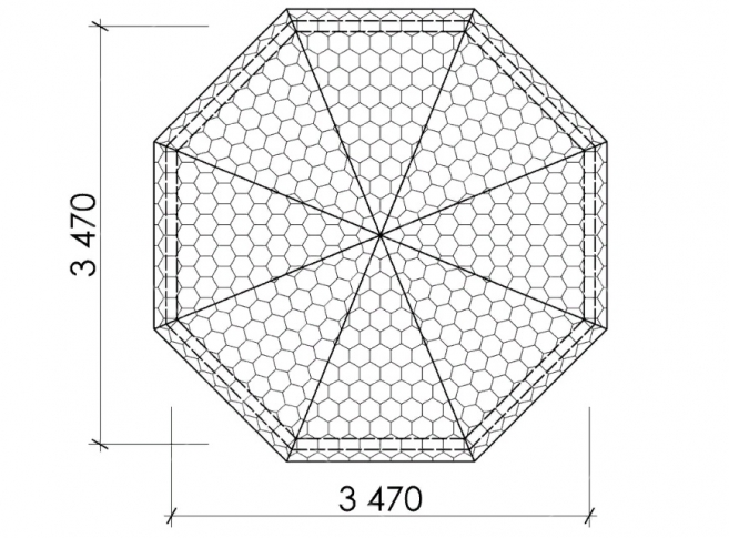Беседка восьмигранная Т14 - d=4 м, фото 4