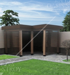 Угловая беседка 4 х 4 м