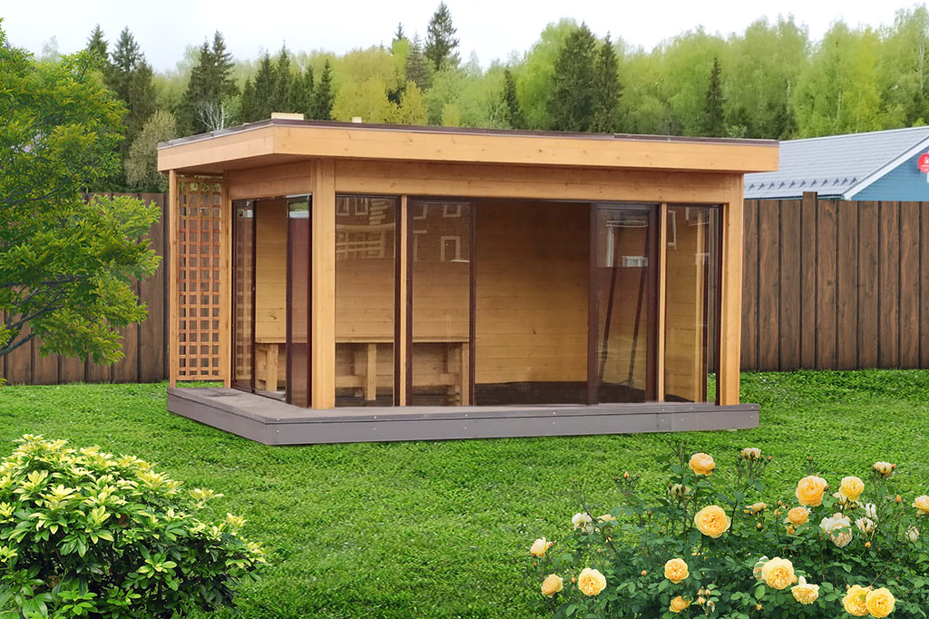 Панорамная беседка 5х3,5 м